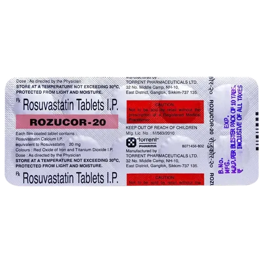 rozucor 20mg tablet 10's